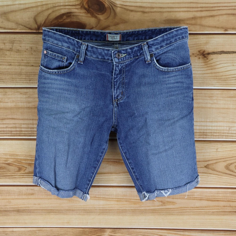 Tilt Cut-Off Jean Shorts Distressed Juniors 11 Blue Denim Cuffed Huntington Fit